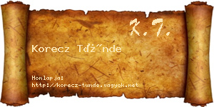 Korecz Tünde névjegykártya