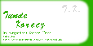 tunde korecz business card