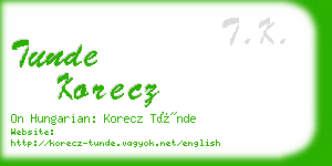 tunde korecz business card